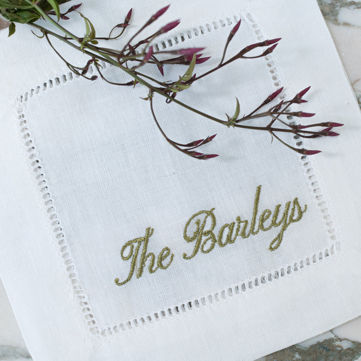 Personalized Embroidered Linen Napkins