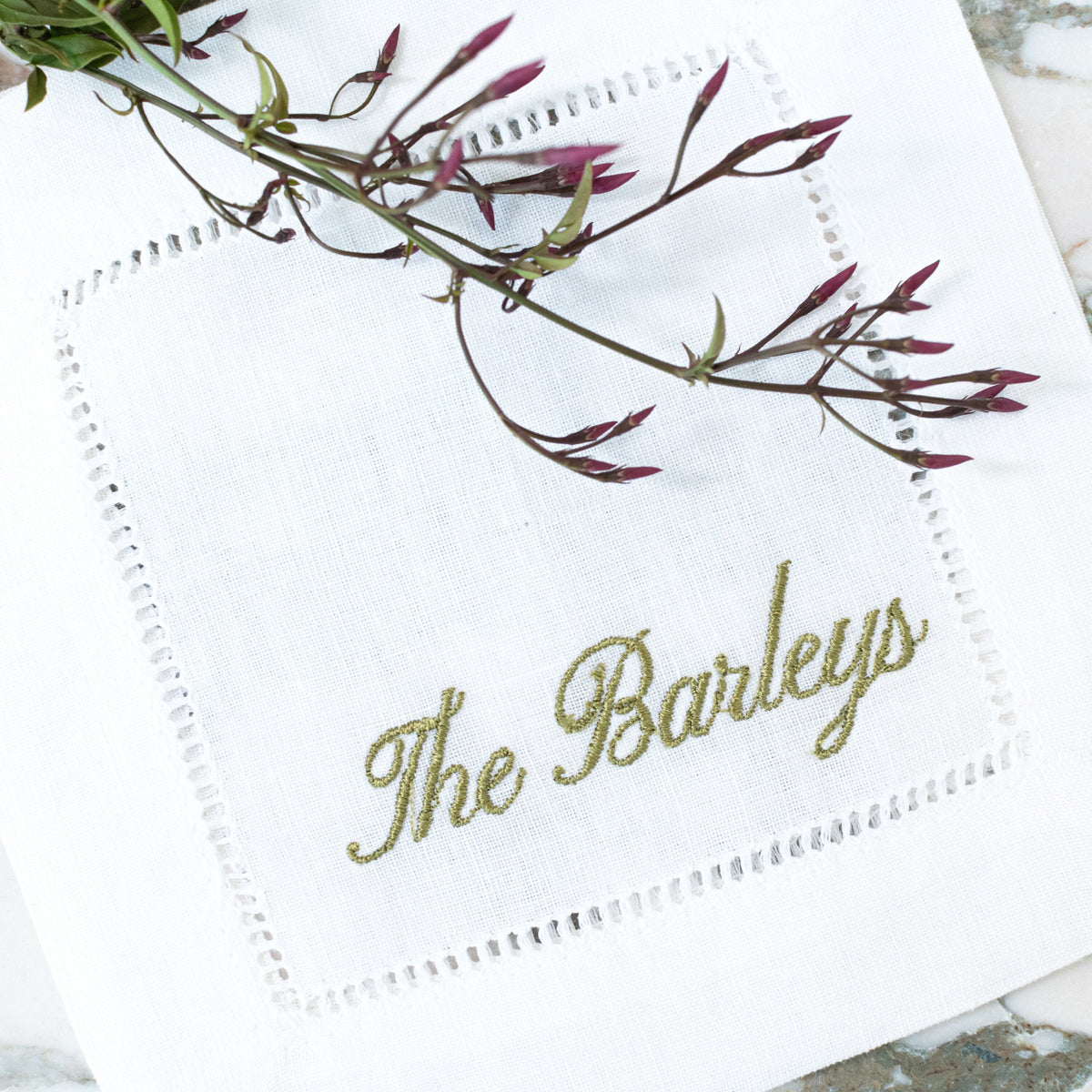 Personalized Embroidered Linen Napkins