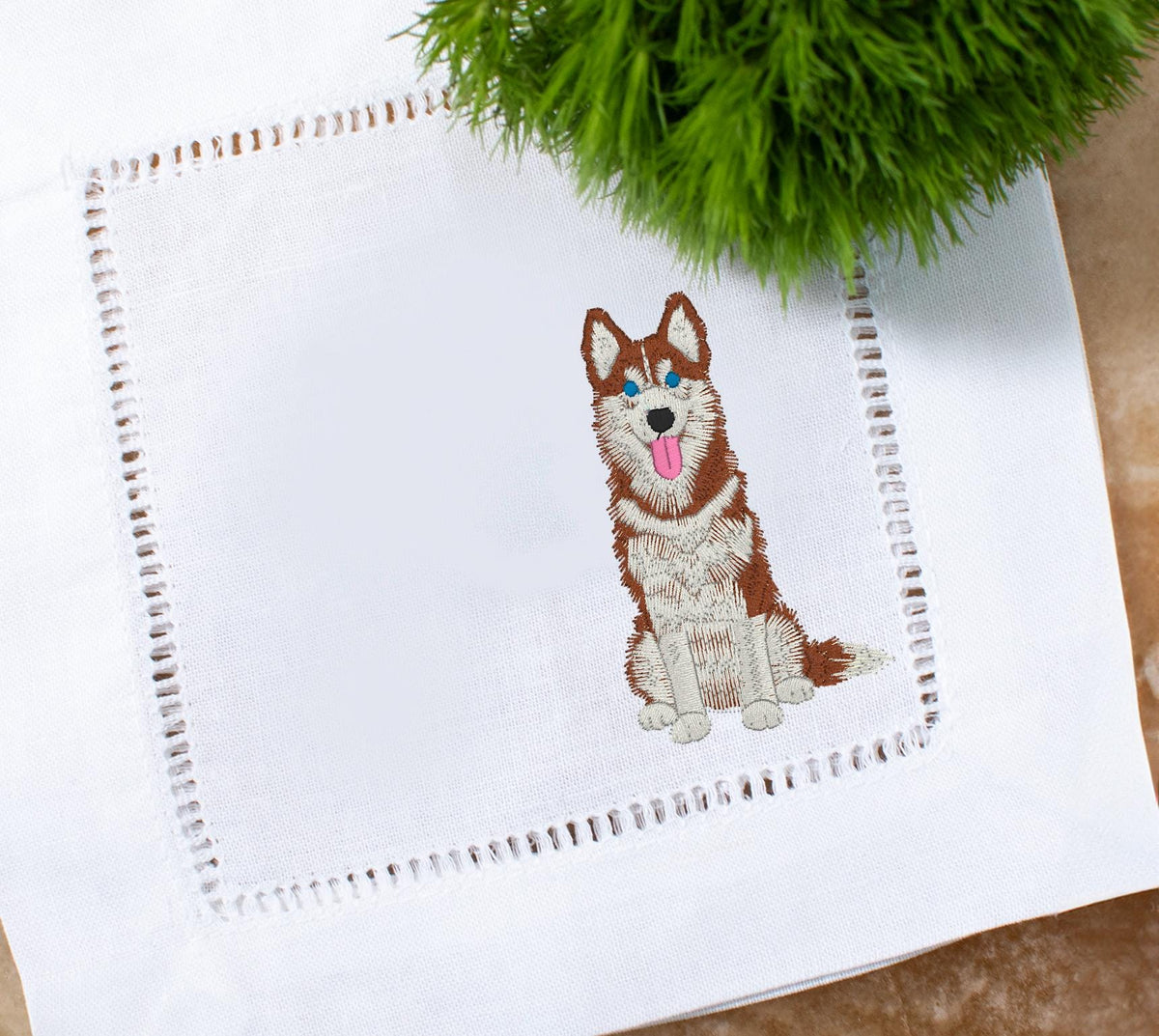 Dog Breed Embroidered Linen Napkins