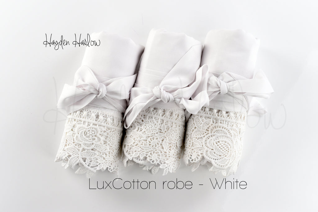 LuxCotton Robe- White - Hayden Harlow