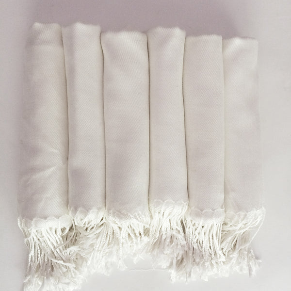 Ivory Pashmina Shawl - Hayden Harlow