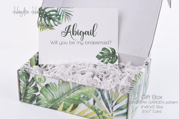 Monstera Print Gift Box