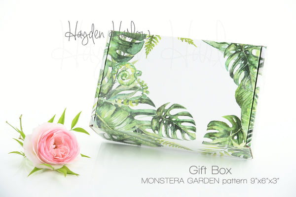 Monstera Print Gift Box