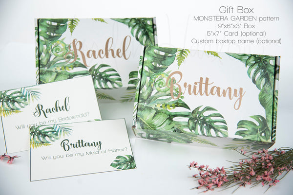 Monstera Leaf Gift Box with Card