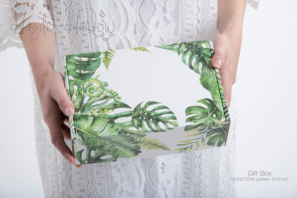 Monstera Print Gift Box