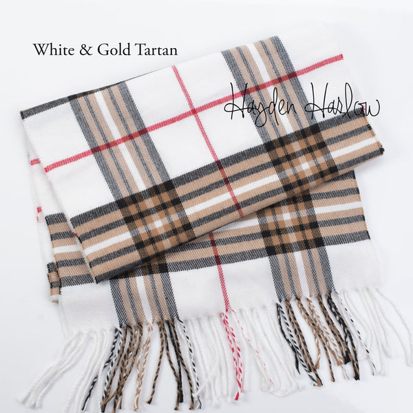 White Wool-Blend Scarf