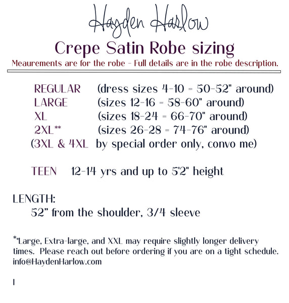 Long Satin Robe — Clearance