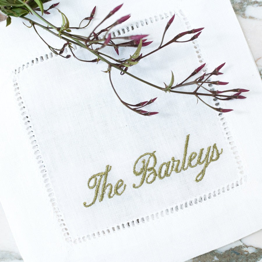 Personalized Embroidered Linen Napkins