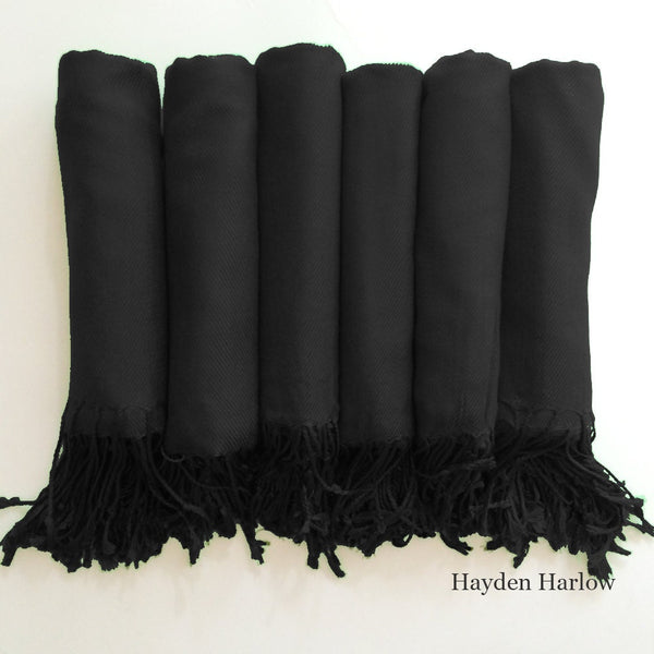Midnight Black Pashmina Shawl