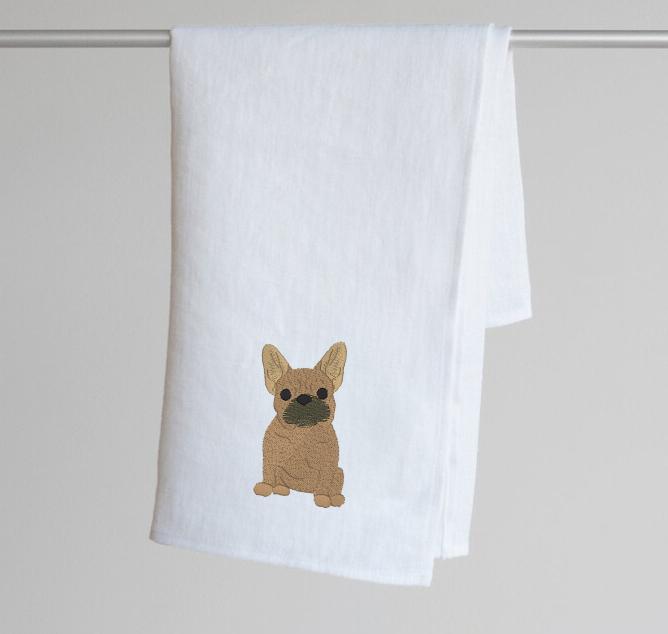 Dog Embroidered Flour Sack Tea Towels