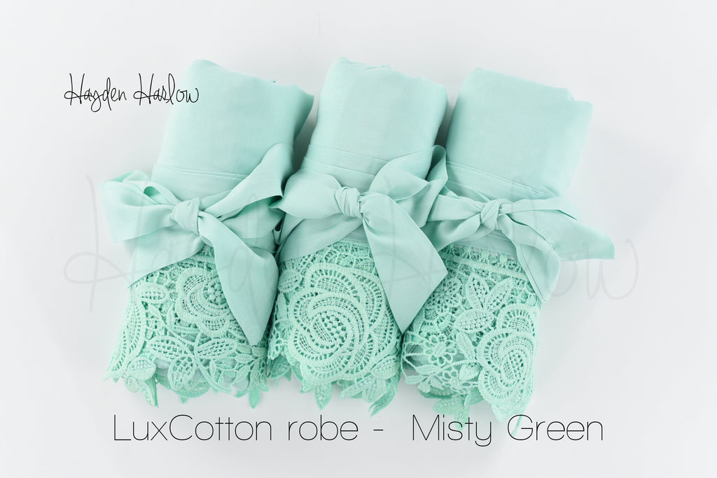 LuxCotton Robe- Misty Green Mint - Hayden Harlow