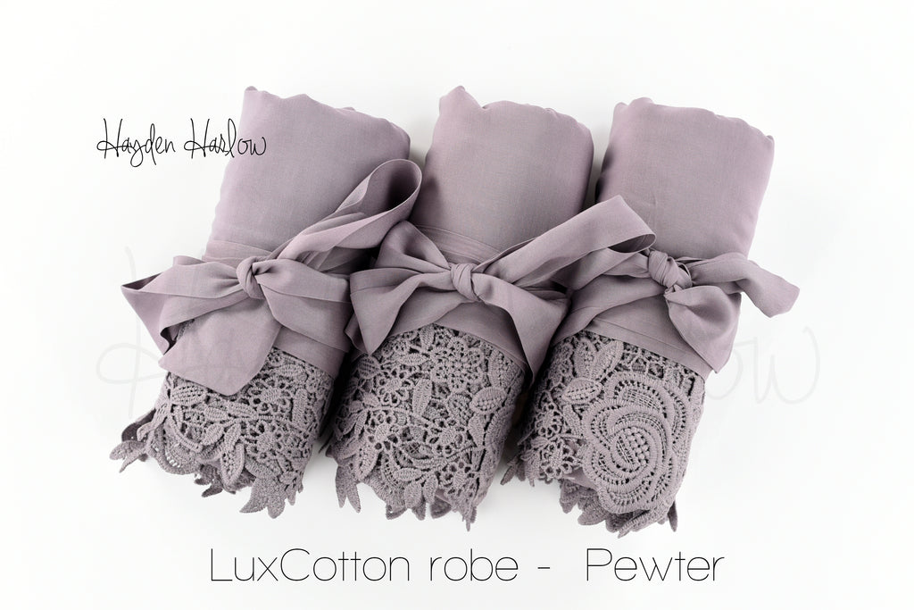 LuxCotton Robe- Pewter - Hayden Harlow