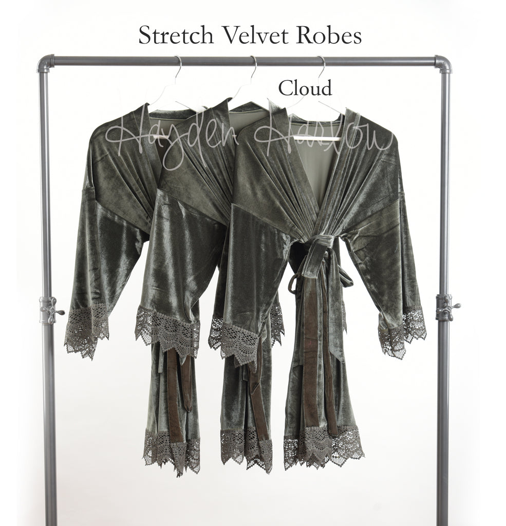 Cloud Stretch Velvet & Lace robe - Hayden Harlow