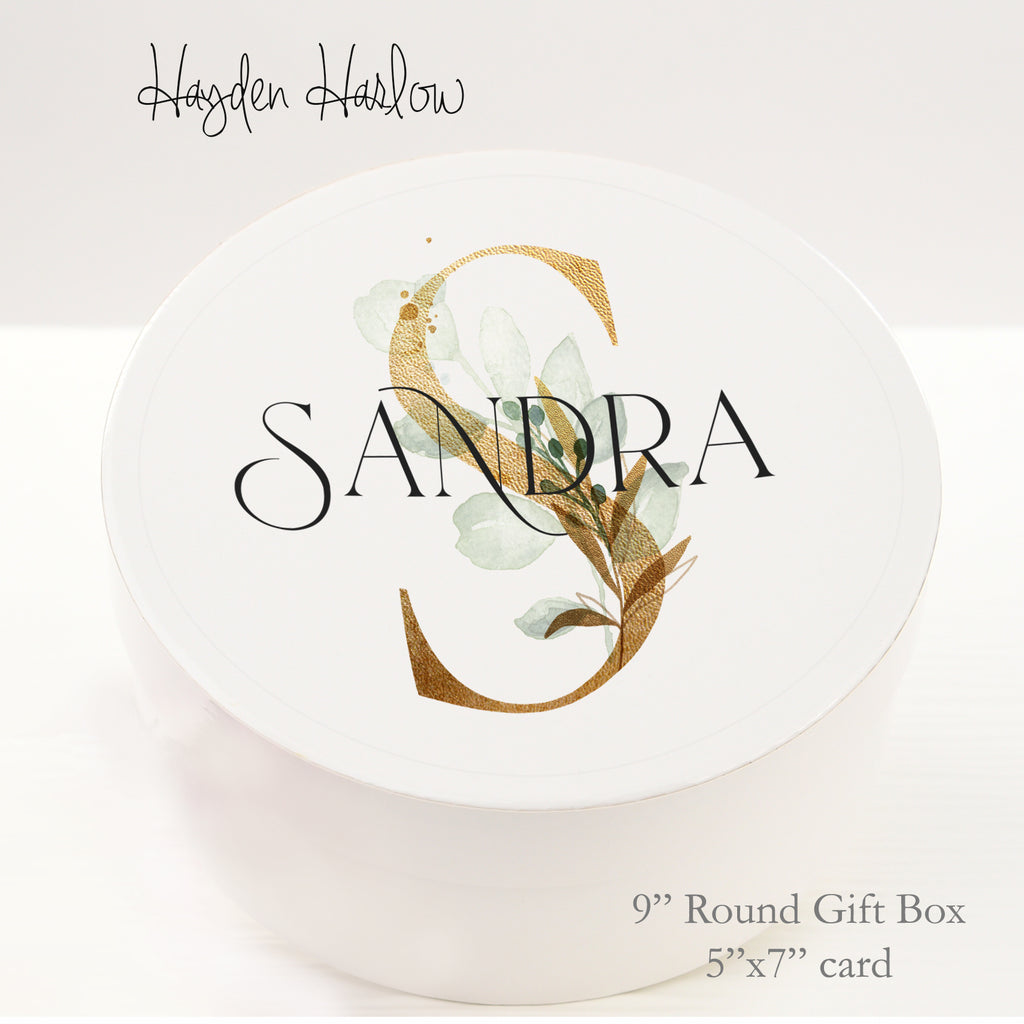 9.5" Round Gift Box - Customized  - PALM SPRINGS - Hayden Harlow
